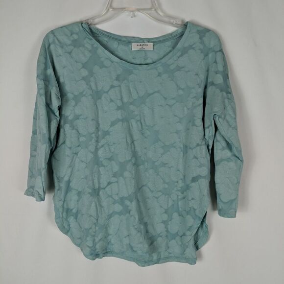 Babaton Light Blue Burnout Like Design 3/4 Sleeve - Picture 1 of 6